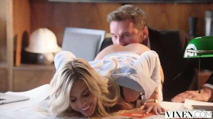 VIXEN Seductive Allie Has Passionate Affair With Her Boss