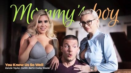 Kenzie Taylor & Caitlin Bell - Lucky Guy Has Sexy With Stepmom And Her Best Friend