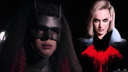 Rachel Skarsten ALICE ballbusting MAD HATTER groin knee & kick in the balls, sexy ebony BATWOMAN Javia Leslie