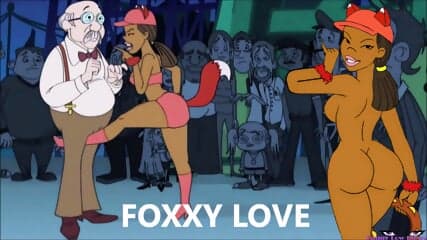 FOXXY LOVE kick in the balls ebony ballbusting oldman, sexy teen toon DRAWN TOGETHER