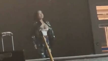 Asian Military Rookie's Big Natural Tits Pops Out When Performing Her Dance On Stage