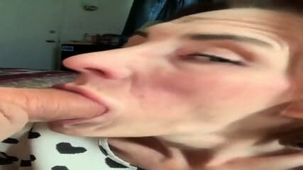 Ginger Granny blow cocksucking gum