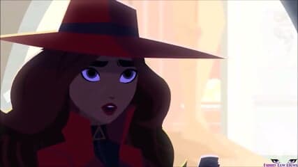 Carmen SanDiego BALLBUSTING COP on the roof, anime kick in the balls