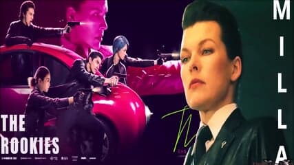 The Rookie MILLA JOVOVICH kick in the balls on the stairs