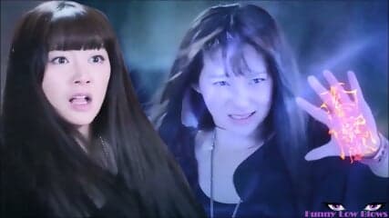 female magician CHINESE BALLBUSTING kick in the balls