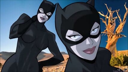CATWOMAN ballbusting BATMAN anime kick in the balls