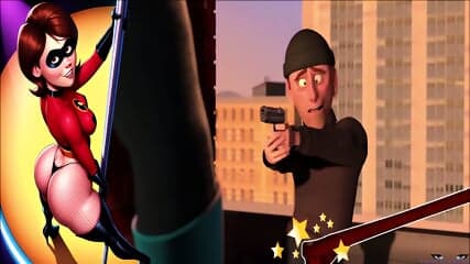 ElastiGirl BALLBUSTING NUT PUNCH stretched arm hitting balls 1600p