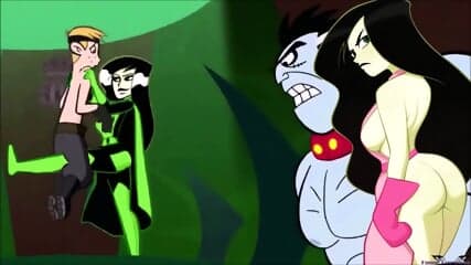 Shego BALLBUSTING boy hard kick in the balls ANIME BB Kim Possible