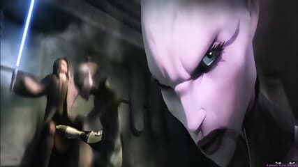 Asajj Ventress BALLBUSTING Anakin Skywalker ANIME kick in the balls