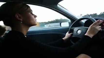 hot milf smoking in car