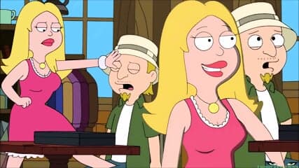 busty blonde milf FRANCINE BALLBUSTING boy with kick in the nuts