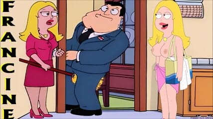 Francine BALLBUSTING broom in the balls ANIME husband nutshot