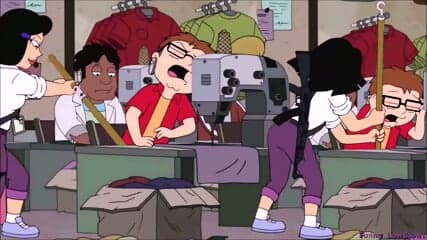 harpoon ballbusting ASIAN GIRL 2 nutshots American Dad, steve smith