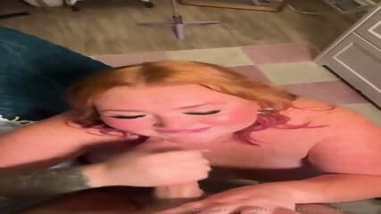 Tattooed SSBBW Freckled Redhead Suck Fuck Facial