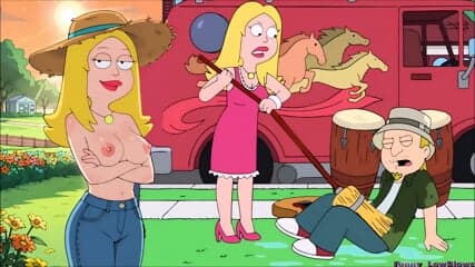 Boy got broom in the balls by hot milf FRANCINE BALLBUSTING anime nutshot