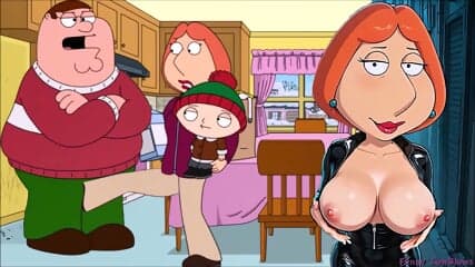 Wife BALLBUSTING husband in the kitchen, redhead milf LOIS from Family guy