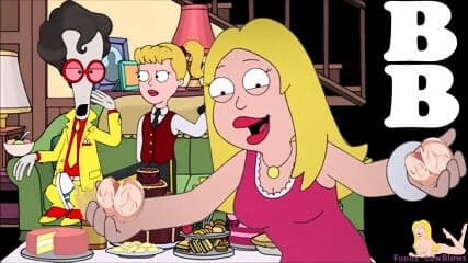 blonde girl BALLBUSTING WEIRDO kick in the balls anime nuthsot, American Dad