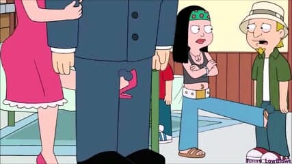 Mom & girl BALLBUSTING husbands 2 nutshots Francine & Hayley American Dad