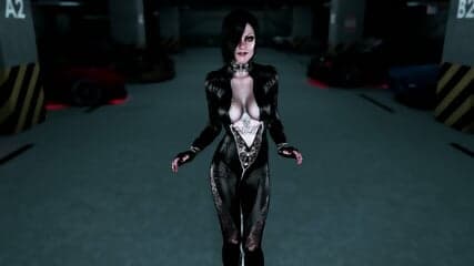 Gothic dominatrix Lisbeth Salander dancing for you in tight latex bodysuit