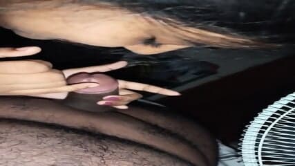 Desi college girl giving blowjob to her boyfriend while parents aren't in home..