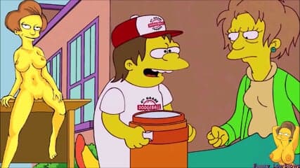 sexy milf EDNA teacher BALLBUSTING boy, Simpsons nutshot