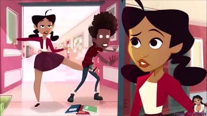 sexy ebony teen PENNY BALLBUSTING anime kick in the balls, proud family