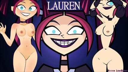 Total Drama LAUREN BALLBUSTING anime kick in the balls purple hair nutshot