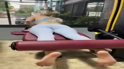Barefoot Blonde Exposes Her Sexy Feet While Working Out At The Gym  Kinky4Ever