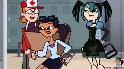 ballbuster JEN kick in the balls very hard to nerd, anime nutshot TOTAL DRAMA