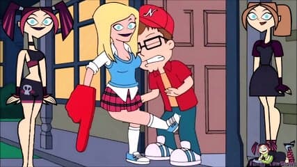 Total Drama SCARY GIRL BALLBUSTING anime kick in the balls at 0.15 LAUREN purple hair nutshot