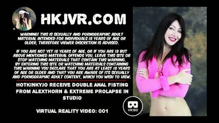 Hotkinkyjo receive double anal fisting from AlexThorn & extreme prolapse in studio