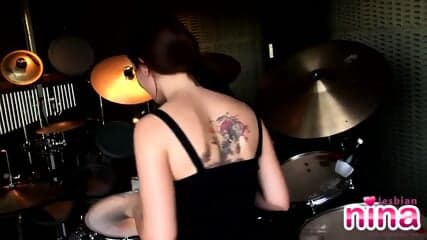 Pussy play scene with naughty Nina lesbo babe in POV