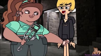ballbusting FAT EBONY gorda kick in the nuts TOTAL DRAMA Odisea del Drama Egipto