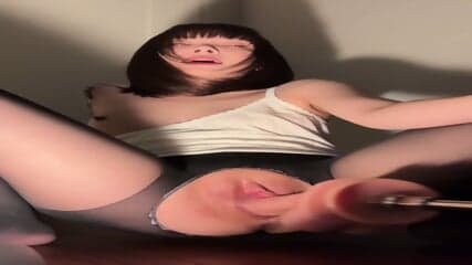 Asian And Her Fucking Machine Fucks Pussy On Period