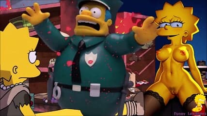 ballbuster teen LISA SIMPSON kick in the balls to police officer