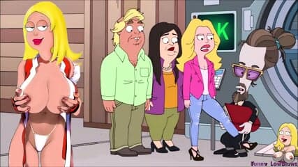 francine ALIEN BALLBUSTING blonde milf kick in the testicles