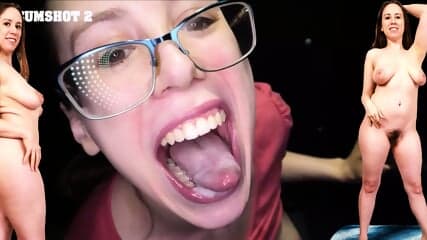 teen Glasses BLOWJOB FINISH cumshot multiple times