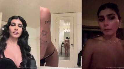 Mia Khalifa Tries On Black Dress After GRWM.