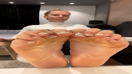 Milf blonde oily soles