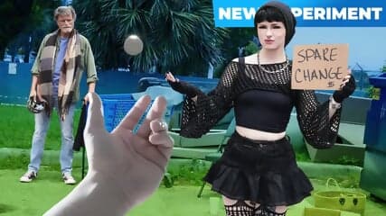 raee ripley thanking a stranger for a warm shower.