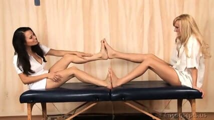 Brett Rossi and Julia Fair barefoot babes