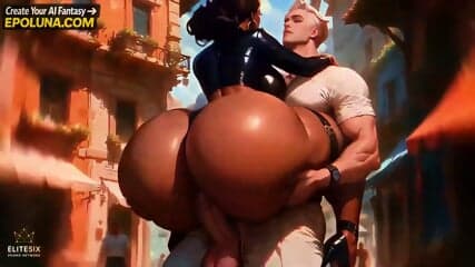 Dark Skin Big Ass Interracial Action; Anal POV and Titfuck - PMV Edit 100% AI Generated 4K