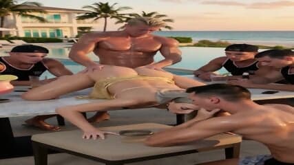 On the beach for a drink