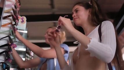 Alissa Foxy & Lana Lane Public Flashing