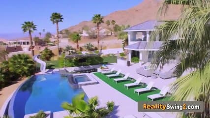 Girls like to suck different cocks at the swinger room in front of their couples to makes them horny