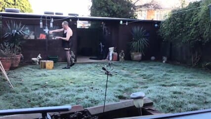 Jeffrey Mitchell sissy in the garden