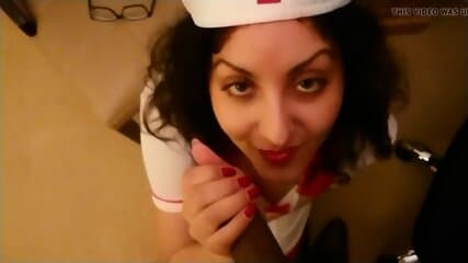 Big tits Nurse giving blowjob to doctor