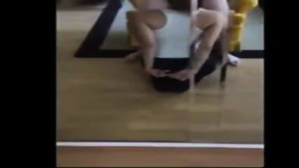 Brunette girl getting a deepthroat training