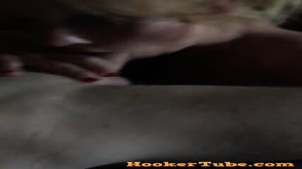 Spun slut sucks and almost swallows swollen cock