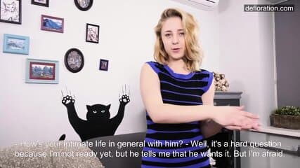 Blonde dressed teen Klava GÃ¶rbefog virgin masturbating